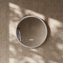 Cheval Velvet Beige Round Mirror with LED and Demister 600mm