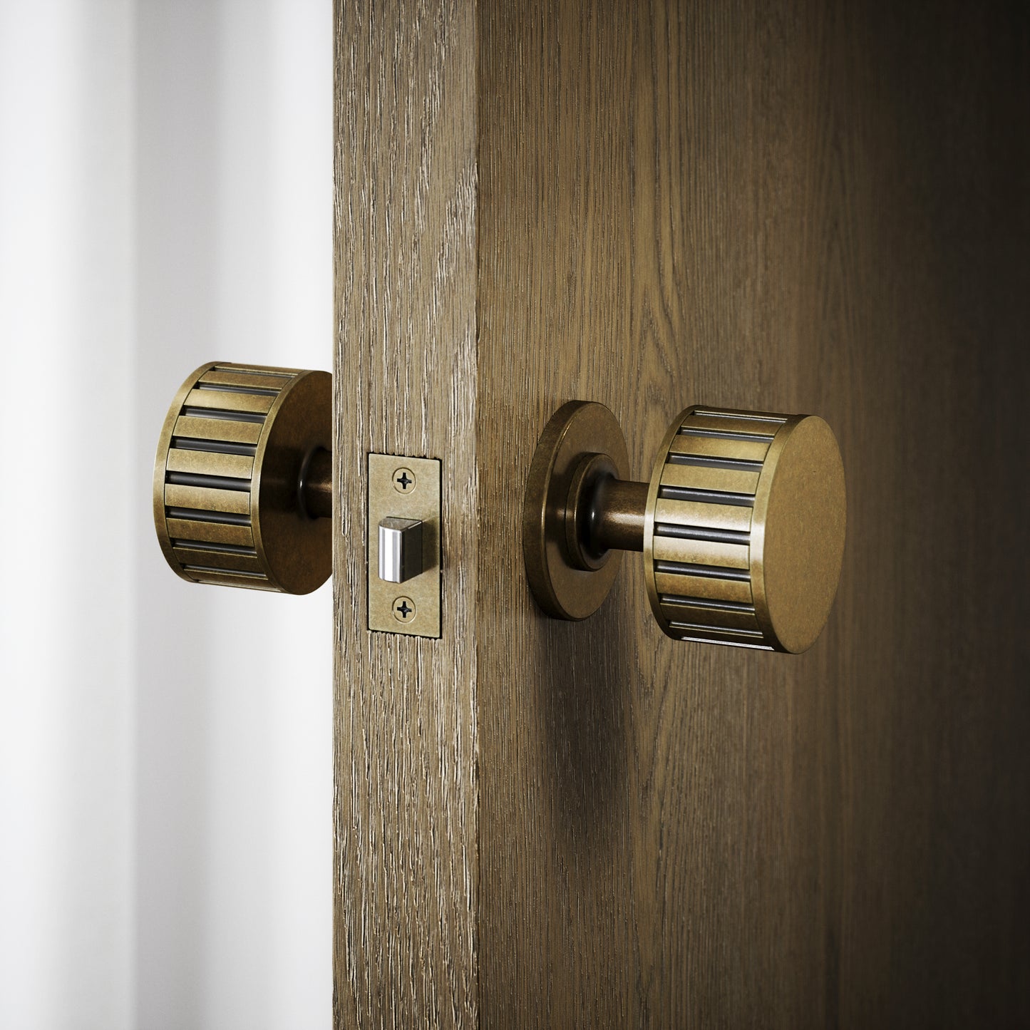 Royal Ascot Aged Bronze Deep Flute Mortice Door Knobs