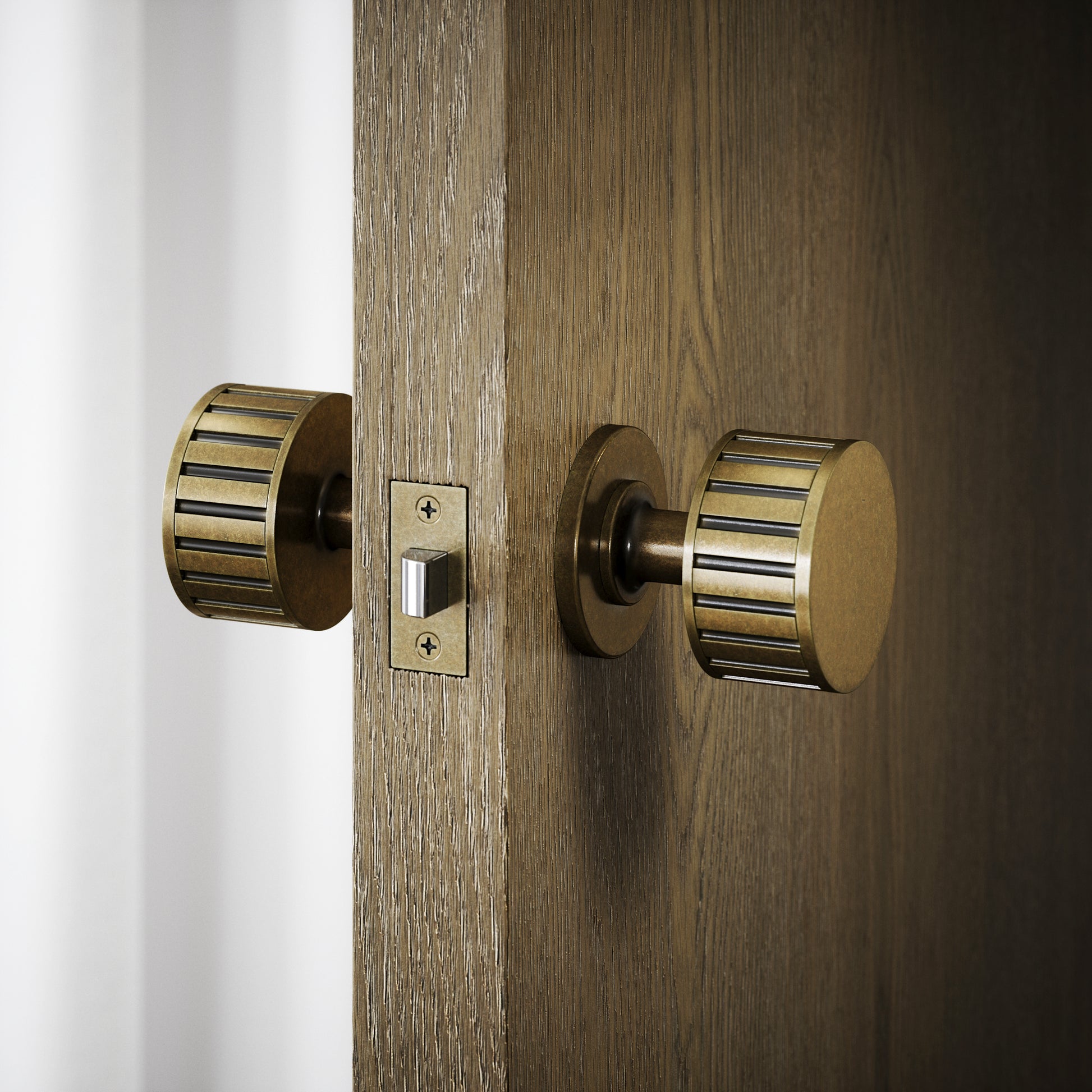 Royal Ascot Aged Bronze Deep Flute Mortice Door Knobs
