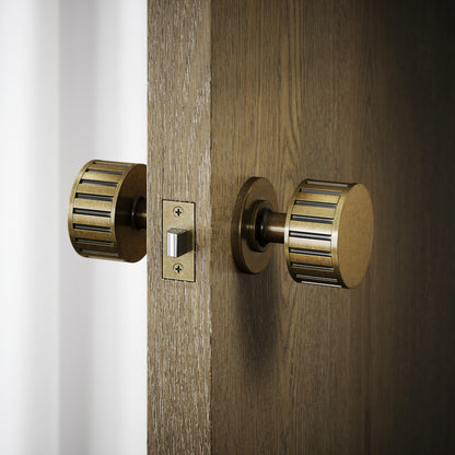 Royal Ascot Aged Bronze Deep Flute Mortice Door Knobs