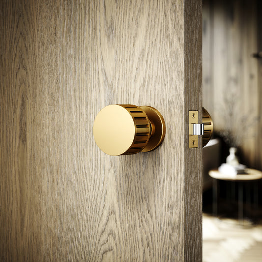 Royal Ascot Brushed Gold Deep Flute Mortice Door Knobs