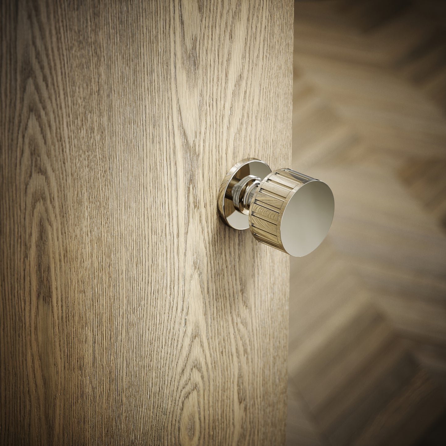 Royal Ascot Polished Nickel Deep Flute Mortice Door Knobs