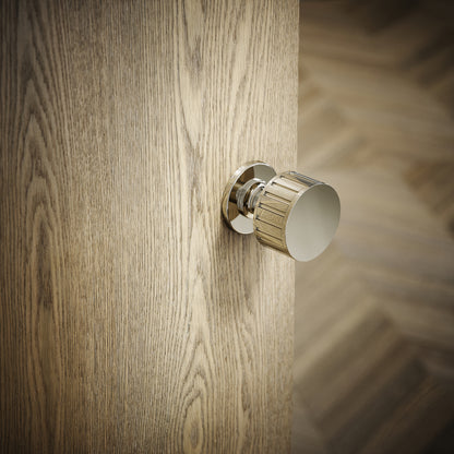 Royal Ascot Polished Nickel Deep Flute Mortice Door Knobs