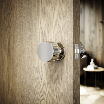 Royal Ascot Polished Nickel Deep Flute Mortice Door Knobs