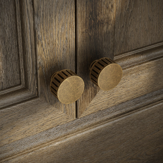 Royal Oak Aged Bronze Deep Flute Cabinet Door Knob
