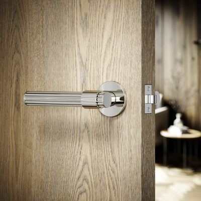 Royal Oak Polished Nickel Deep Flute Lever Door Handles