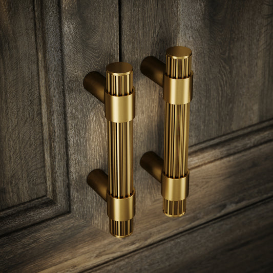 Royal Oak Brushed Gold Deep Flute Pull Bar Handle 150mm