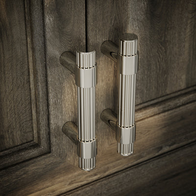 Royal Oak Polished Nickel Deep Flute Pull Bar Handle 150mm