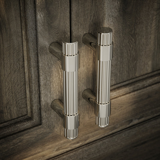Royal Oak Polished Nickel Deep Flute Pull Bar Handle 150mm