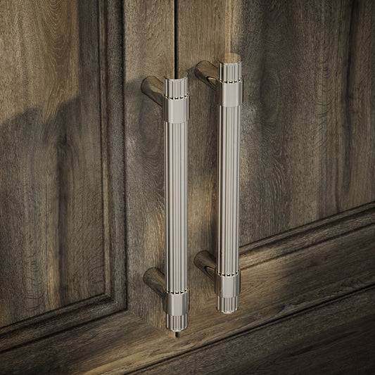 Royal Oak Polished Nickel Deep Flute Pull Bar Handle 250mm