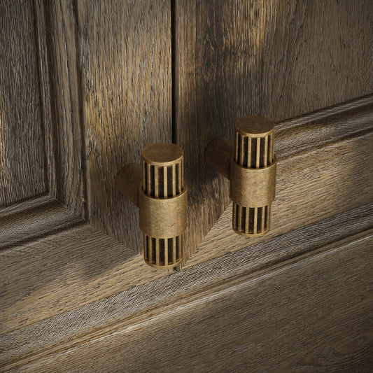 Royal Oak Aged Bronze Deep Flute T-Bar Cabinet Door Handle
