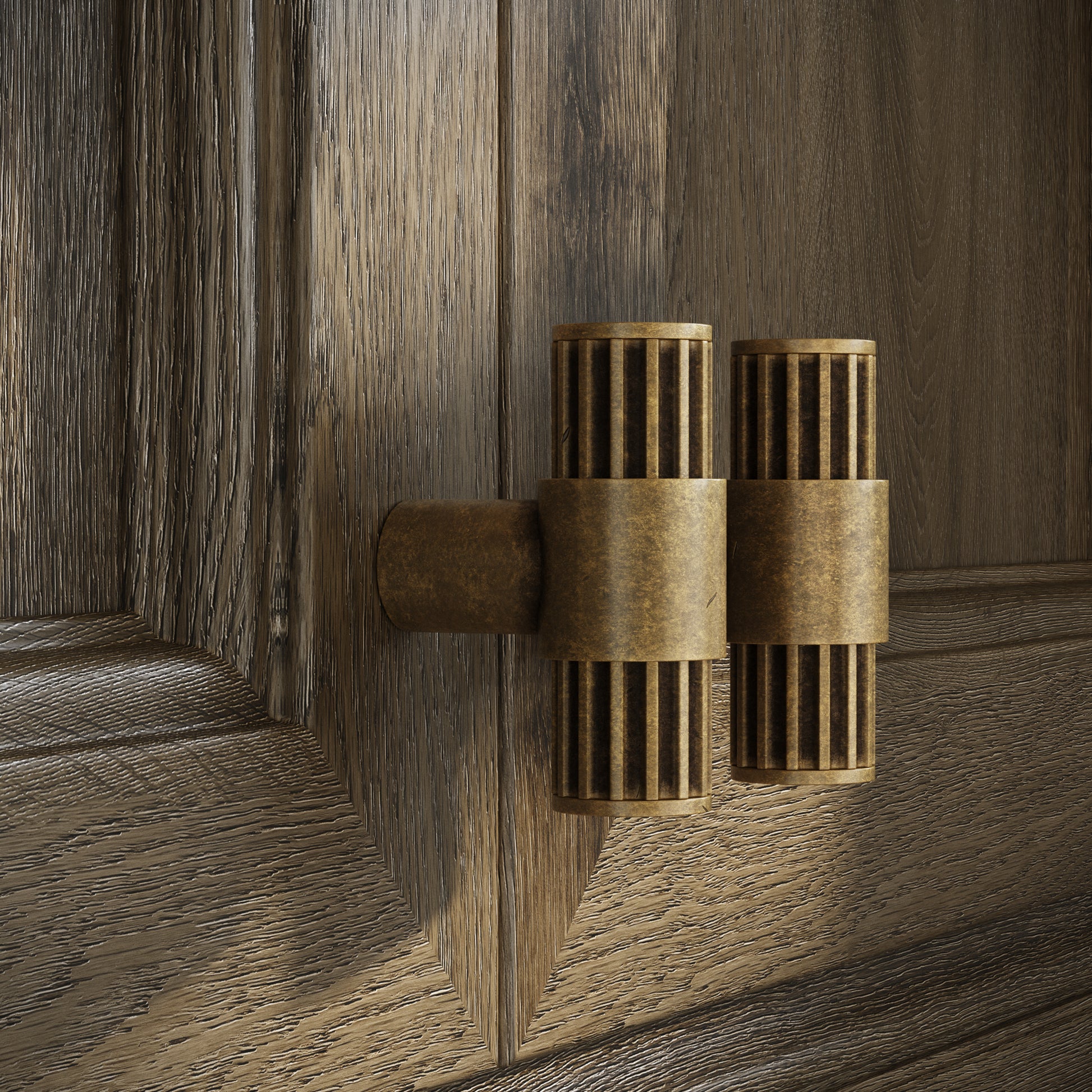 Royal Oak Aged Bronze Deep Flute T-Bar Cabinet Door Handle