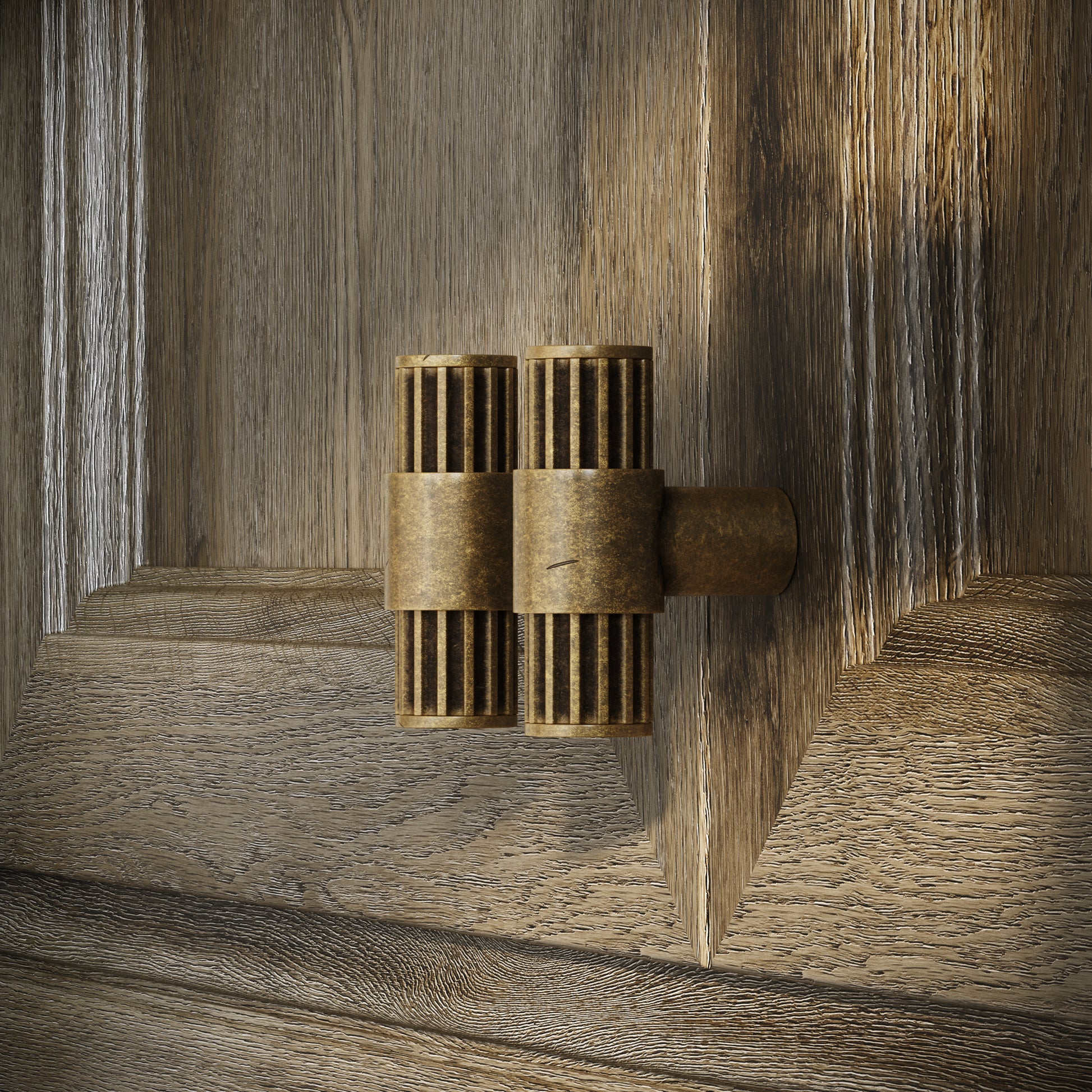 Royal Oak Aged Bronze Deep Flute T-Bar Cabinet Door Handle