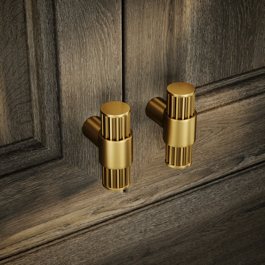 Royal Oak Brushed Gold Deep Flute T-Bar Cabinet Door Handle