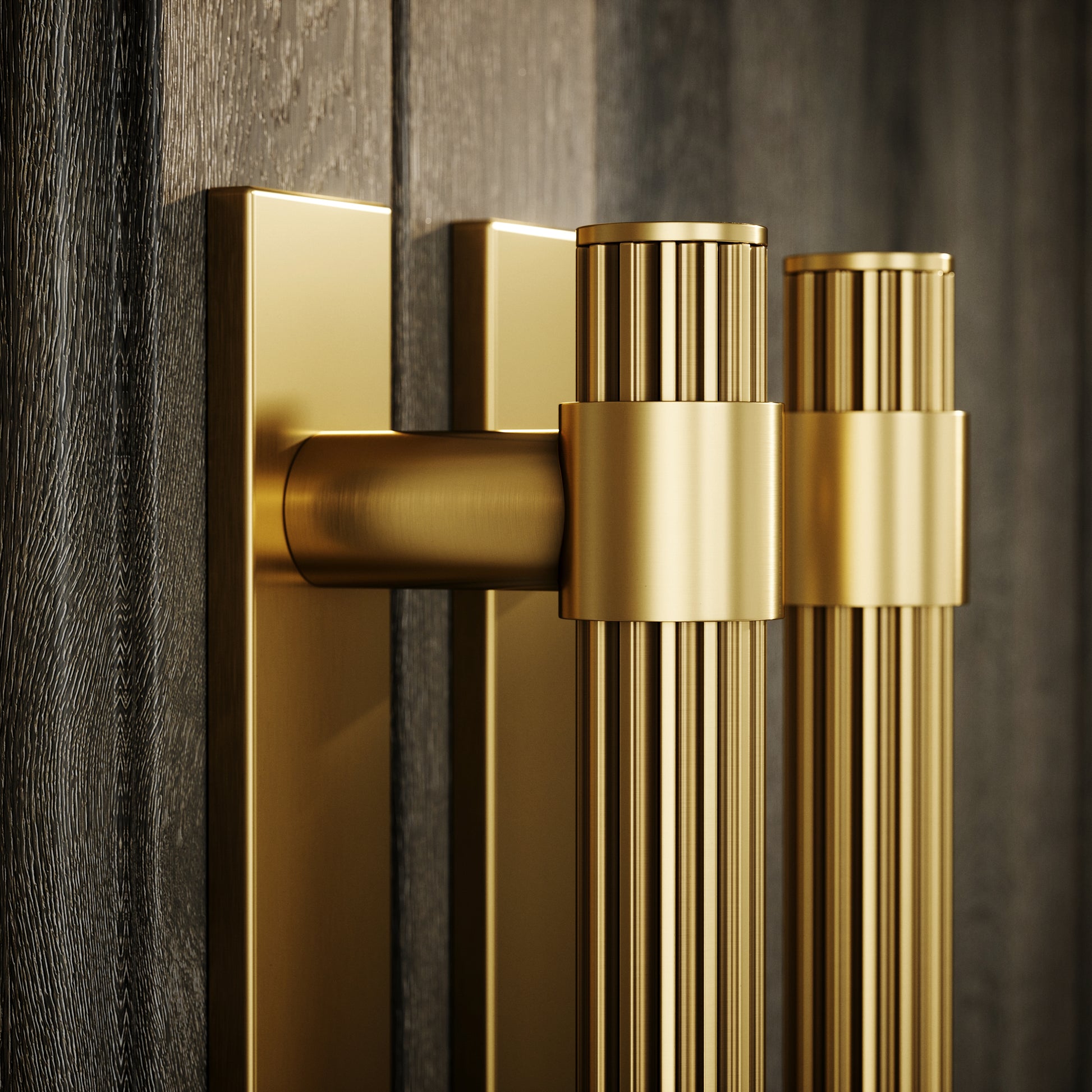 Royal Oak Plate Brushed Gold Deep Flute Pull Bar Handle 150mm