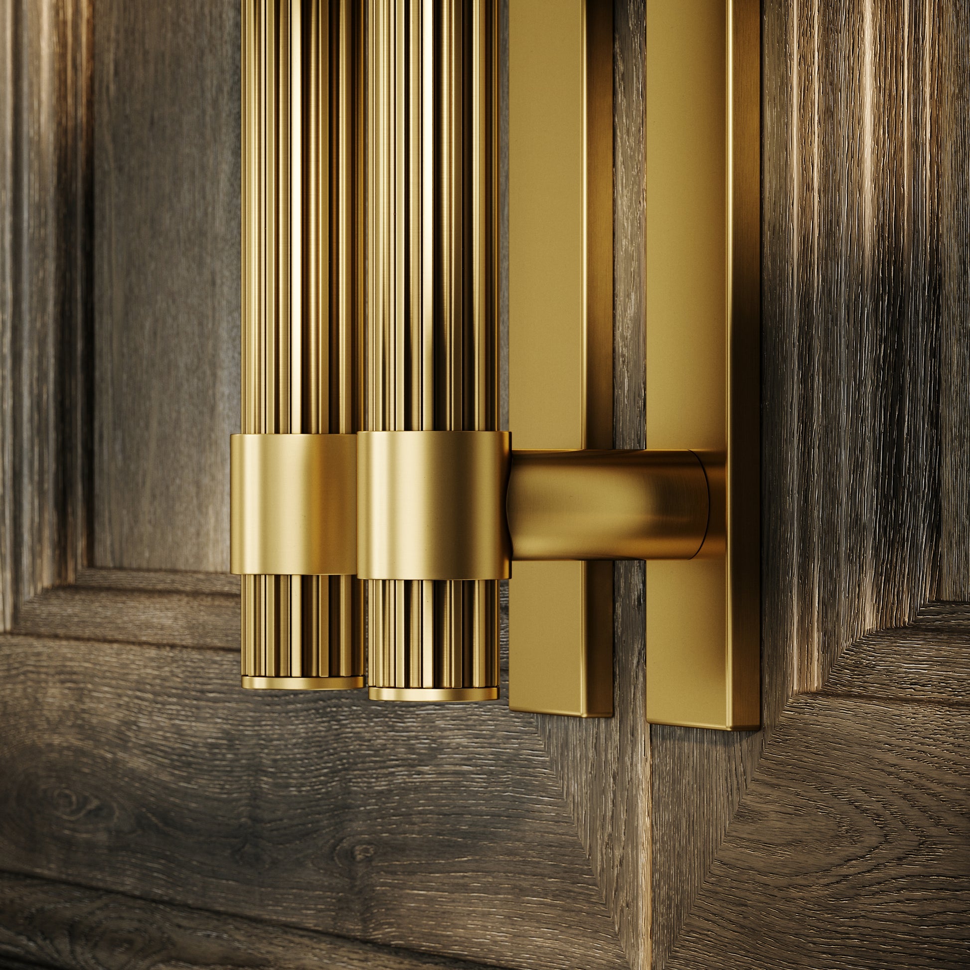 Royal Oak Plate Brushed Gold Deep Flute Pull Bar Handle 150mm