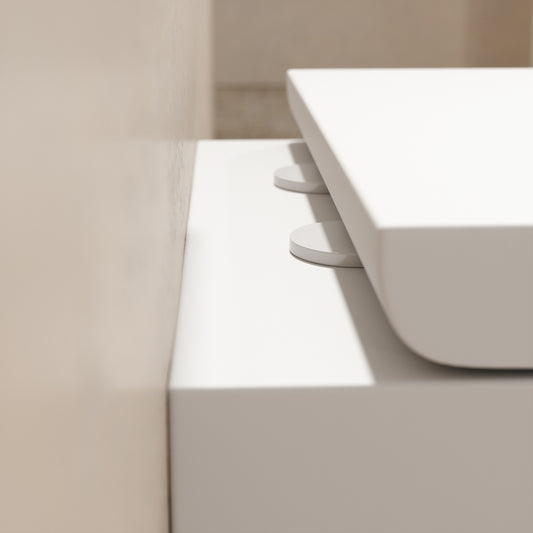 Senza Wall Hung Rimless Toilet with Concealed Cistern Frame and Aged Bronze Flush Plate