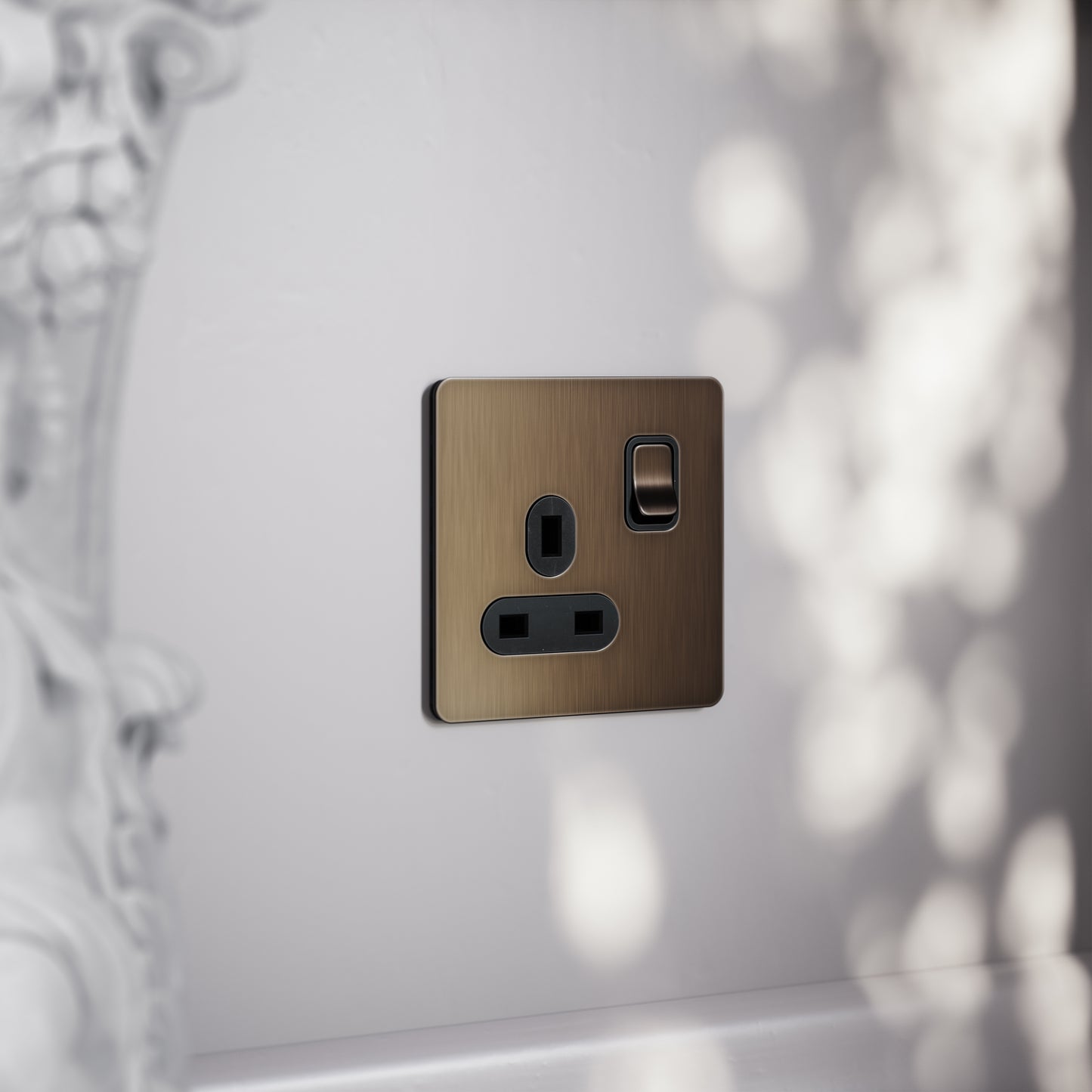 SlimTech Collection Brushed Bronze 1 Gang 13A Socket