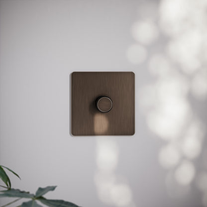 SlimTech Collection Brushed Bronze 1 Gang 2 Way Dimmer Switch