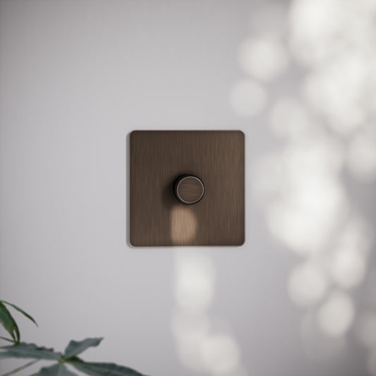 SlimTech Collection Brushed Bronze 1 Gang 2 Way Dimmer Switch
