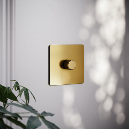 SlimTech Collection Brushed Gold 1 Gang 2 Way Dimmer Switch