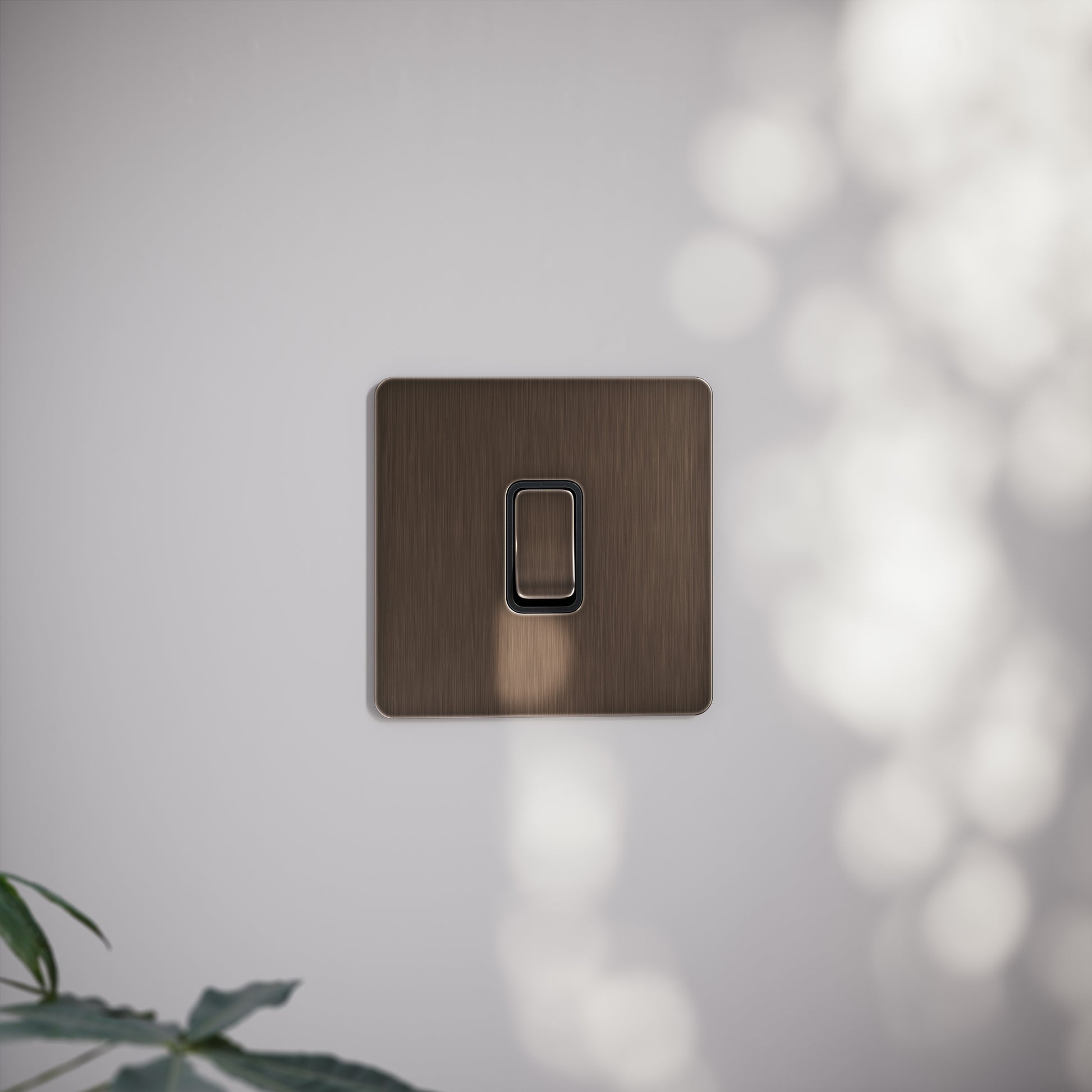 SlimTech Collection Brushed Bronze 1 Gang 2 Way Switch