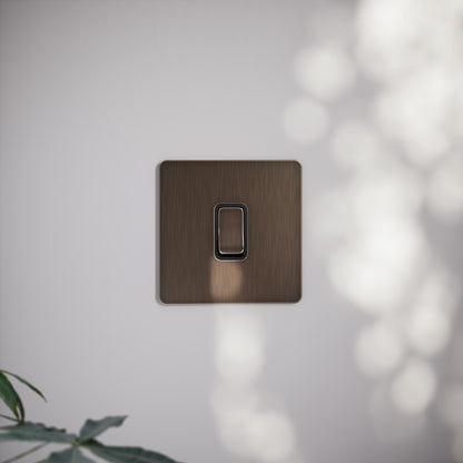 SlimTech Collection Brushed Bronze 1 Gang 2 Way Switch