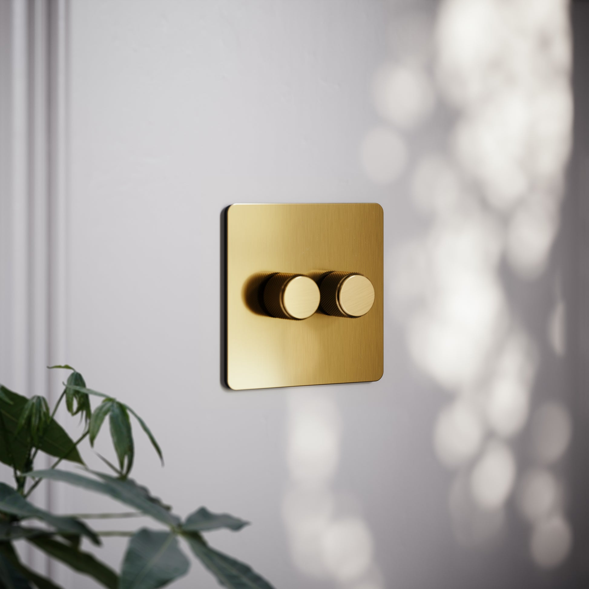 SlimTech Collection Brushed Gold 2 Gang 2 Way Dimmer Switch