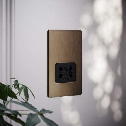 SlimTech Collection Brushed Bronze Shaver Socket