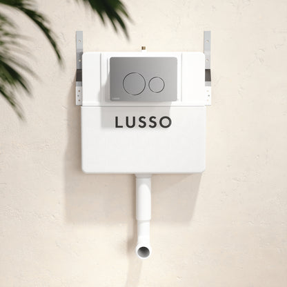 Senza Concealed Dual Flush Cistern with Round Flush Plate
