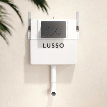 Senza Concealed Dual Flush Cistern with Round Flush Plate