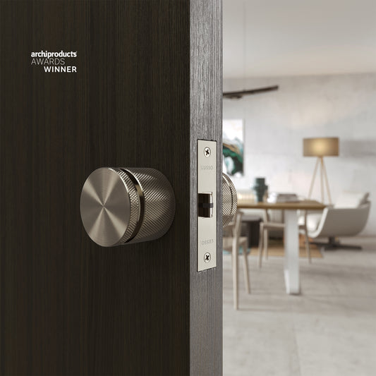 Spectre Knurled Privacy Brushed Nickel Internal Door Handle