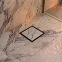 Square Matte Black Tileable Wet Room Waste Kit