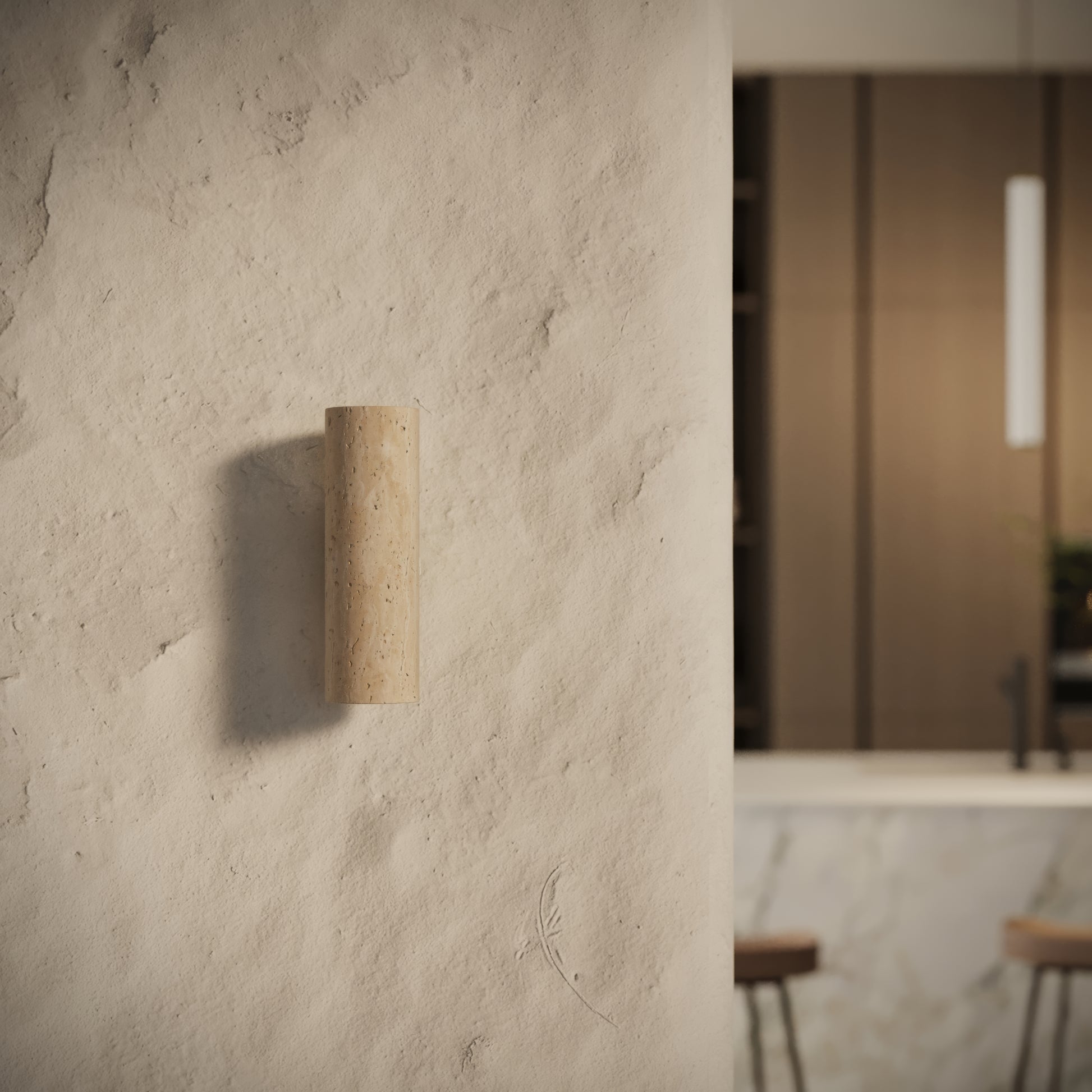 Tesoro Travertine Wall Sconce Light 250mm
