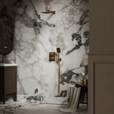 Baroque Aged Bronze Thermostatic Shower with Handheld