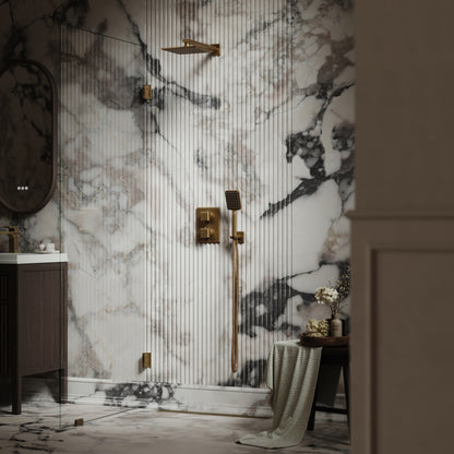 Baroque Aged Bronze Thermostatic Shower with Handheld