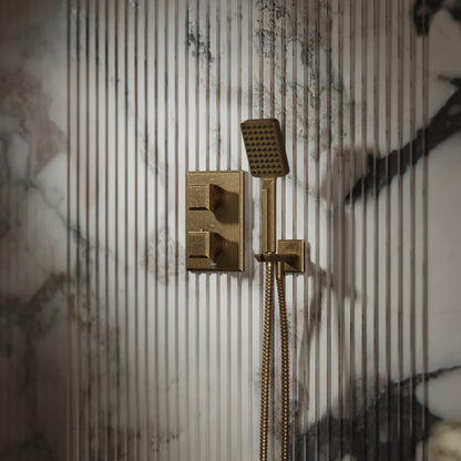 Baroque Aged Bronze Thermostatic Shower with Handheld