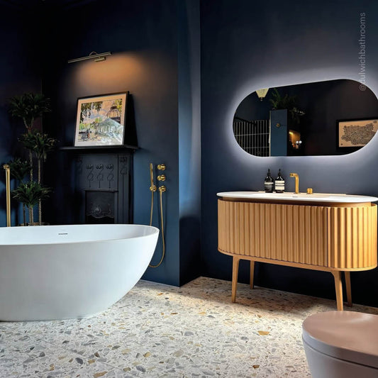 Regent Natural Oak Curved Vanity Unit 1200mm