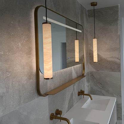 Luminosa Alabaster LED Pendant Light Deep Bronze 600mm