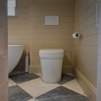 Senza Back To Wall Rimless Toilet with Concealed Cistern and Matte White Flush Plate