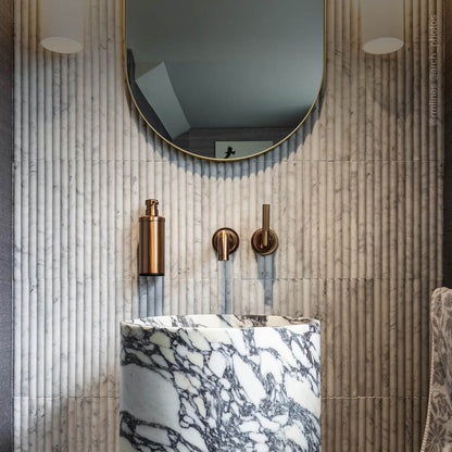 Designo Arabescato Marble Pedestal Basin 400mm