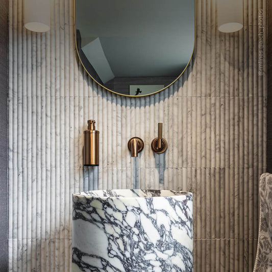 Designo Arabescato Marble Pedestal Basin 400mm