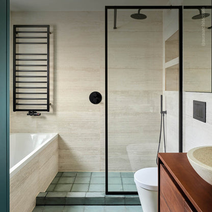 Designo Matte Black Complete Walk In Shower Enclosure - KIT A - All Sizes