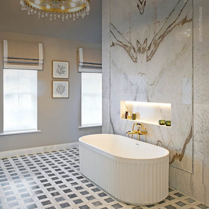 Jadore II Freestanding Fluted Stone Bath 1700mm