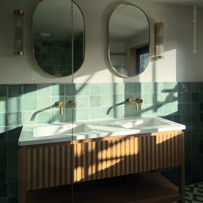 Eclat Natural Oak Wood Grain Vanity Unit 1400mm