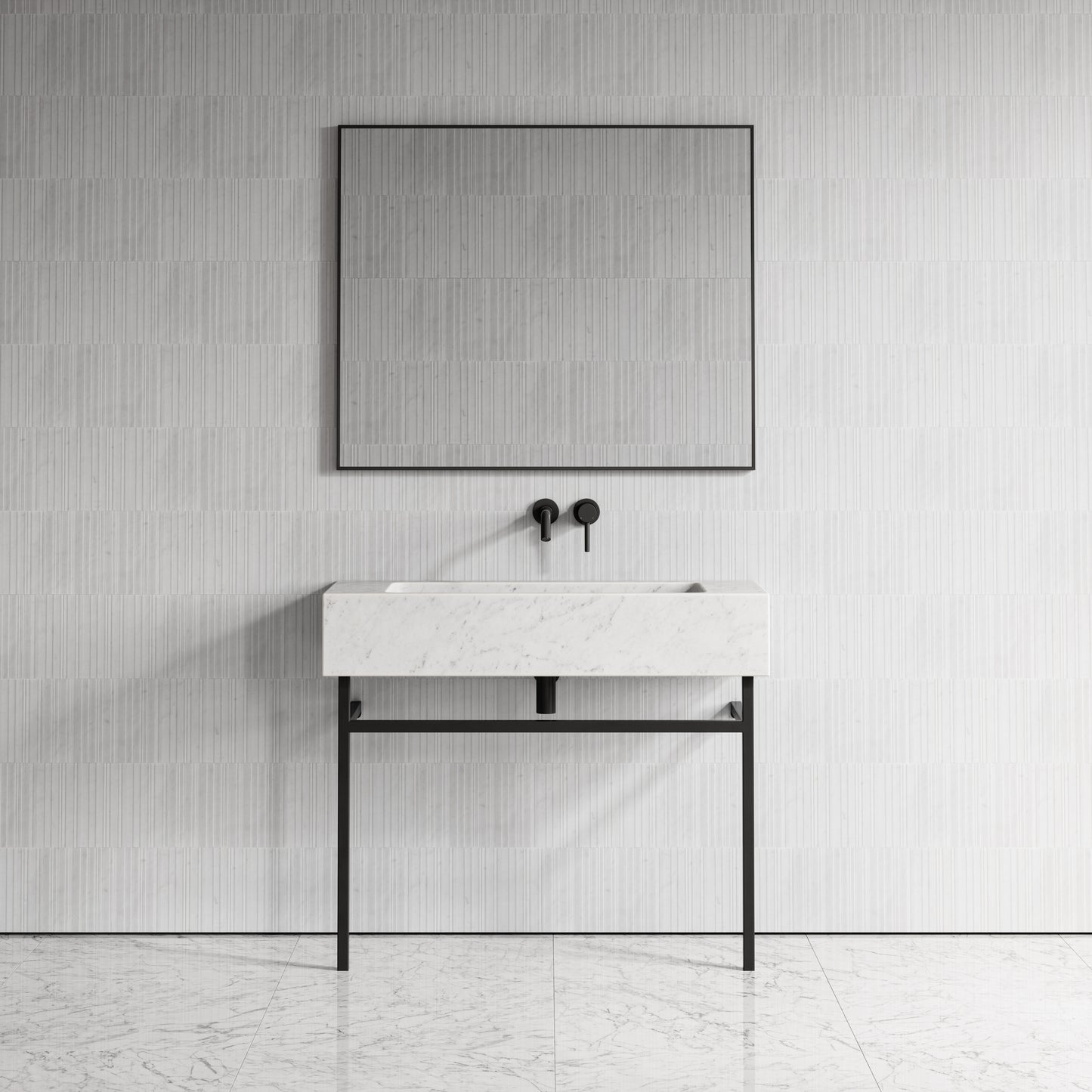 Vernante Carrara Marble Vanity Unit 1000mm