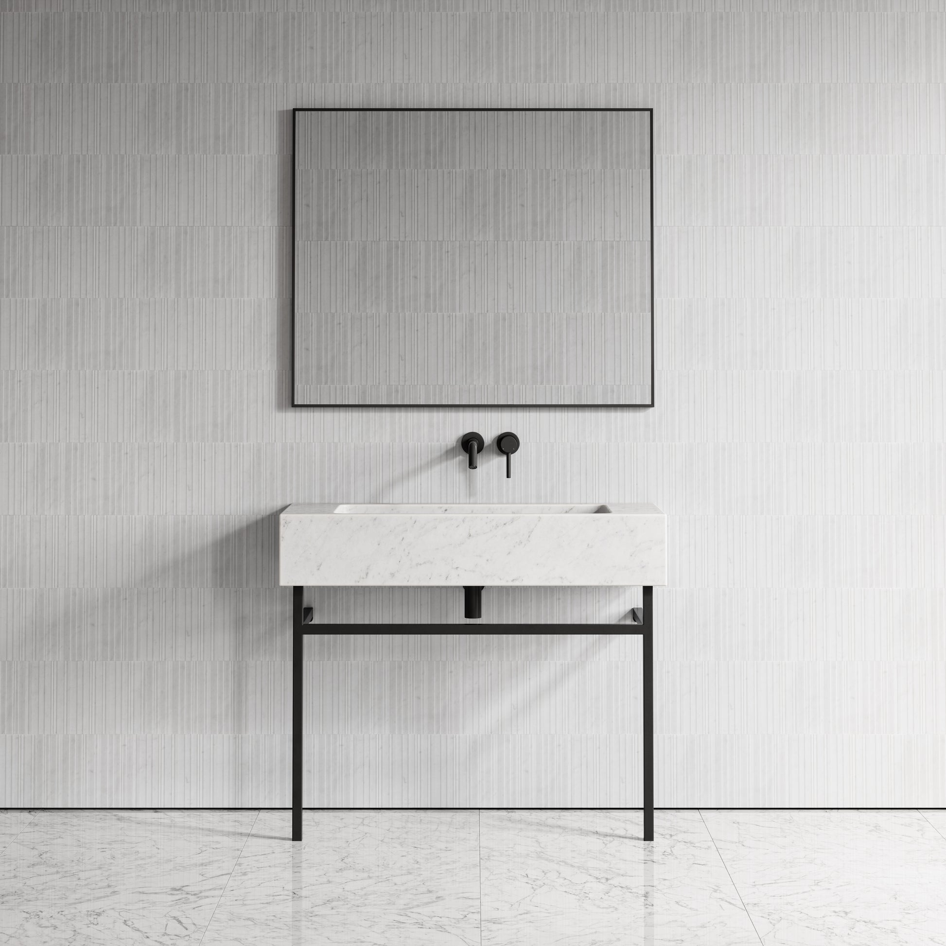 Vernante Carrara Marble Vanity Unit 1000mm