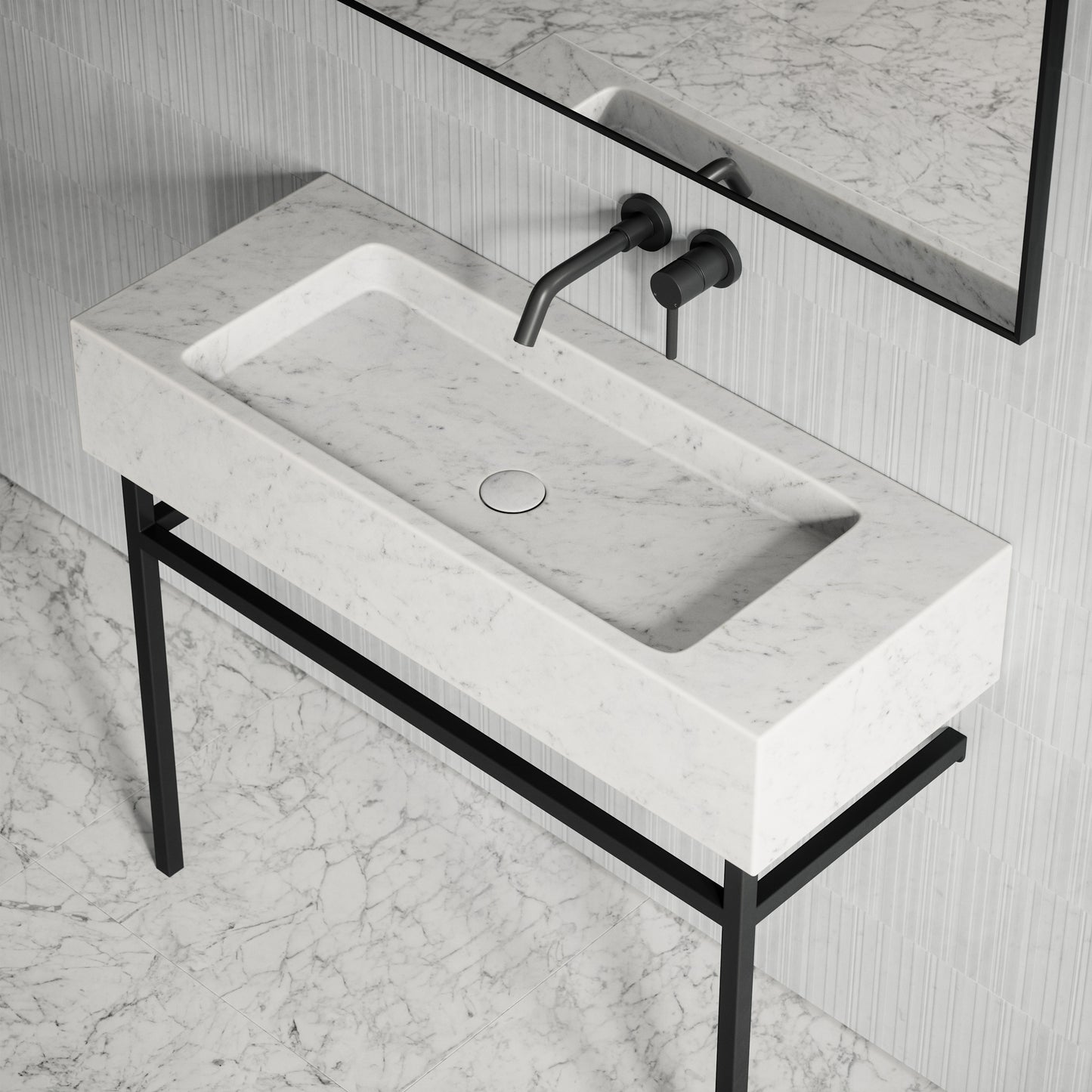 Vernante Carrara Marble Vanity Unit 1000mm