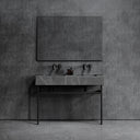 Vernante Pietra Grey Marble Matte Black Vanity Unit 1200mm
