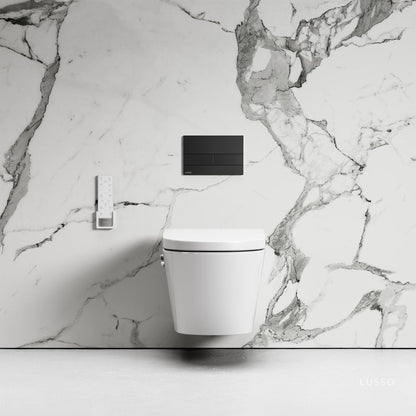 Intellismart Wall Hung Rimless Bidet Toilet With Concealed Cistern Frame And Square Flush Plate